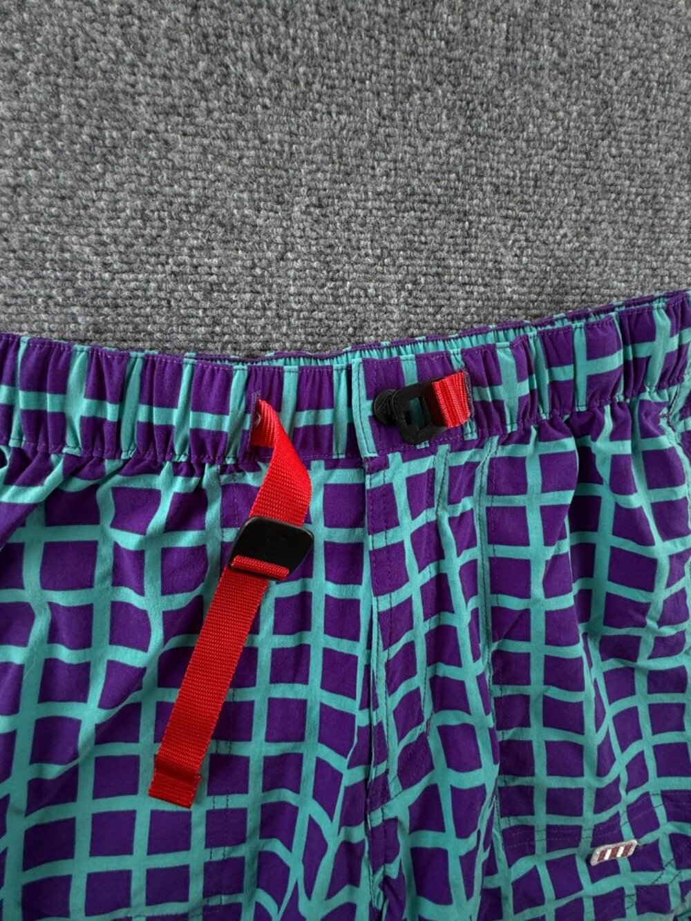Topo Designs Purple Blue Geometric Shorts Belted XS Women Nylon Stretch Adult - Picture 11 of 14